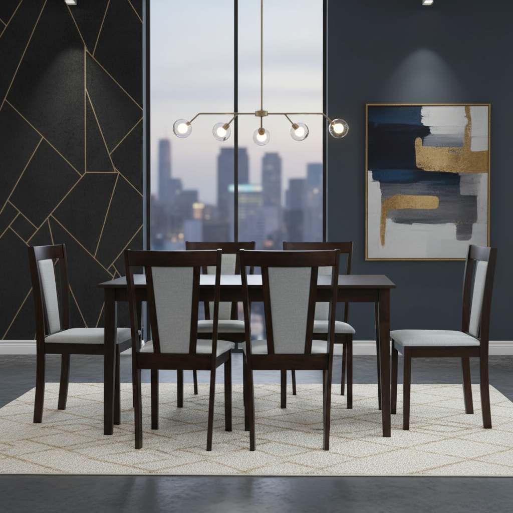 طقم طاولة طعام 6 كراسي RH-7008T + RH-187C