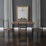 طقم طاولة طعام خشب مع 4 كراسي بتصميم عصري وأنيق - D01352- OAK