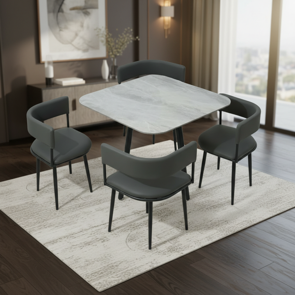 طقم طاولة طعام رمادي موديل 331 (1+4) -