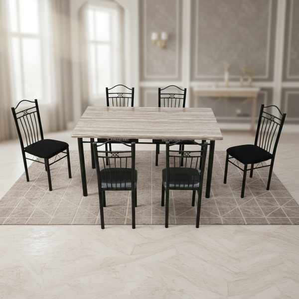 طقم طاولة طعام 6 كراسي بتصميم عصري وأنيق - G23-03A+B03