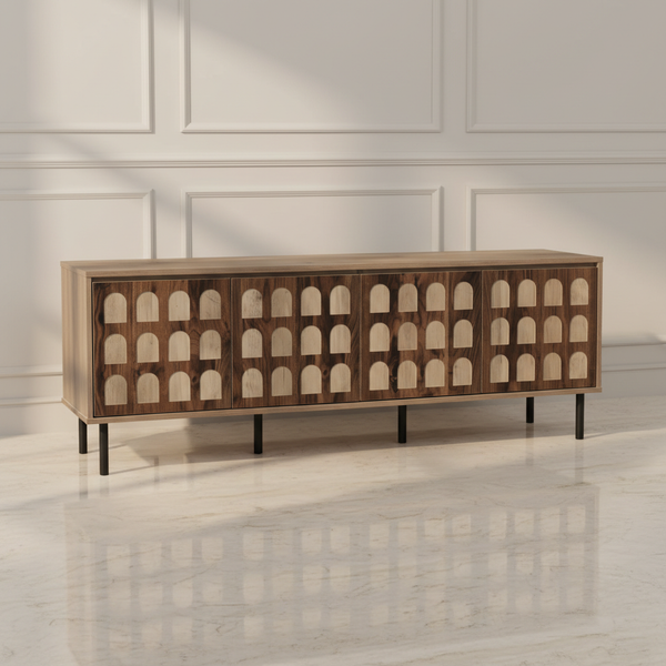 طاولة تلفزيون خشبية عصرية بتصميم أقواس فريد - TV 185