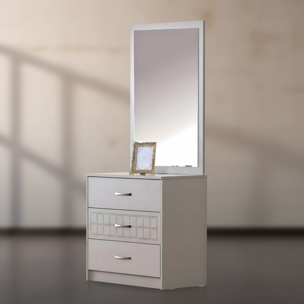 تسريحة غرفة نوم مودرن مع مرآة طولية و3 أدراج - موديل DT-101(DAFNE)