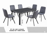 طقم طاولة طعام    6 كراسي قماشية - موديل DT-301+602