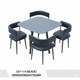 طقم طاولة طعام عصرية 4 كراسي بلون أسود ورمادي - 337- (BLACK)
