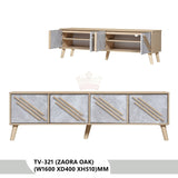 طاولة تلفزيون زاورا أوك بتصميم رخامي عصري - TV-321