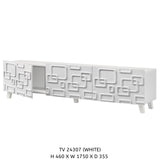 طاولة تلفزيون مودرن بيضاء بتصميم هندسي فريد - TV 24307