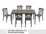 طقم طاولة طعام دارك أوك مع 6 كراسي OAK-1158