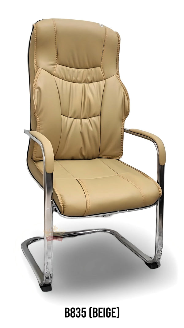 كرسي مكتب جلد فاخر بتصميم مريح لقواعد الانتظار والاجتماعات - موديل 2026 B - BLACK