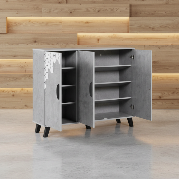 خزانة أحذية مودرن بتصميم سداسي أنيق - SR 104-3