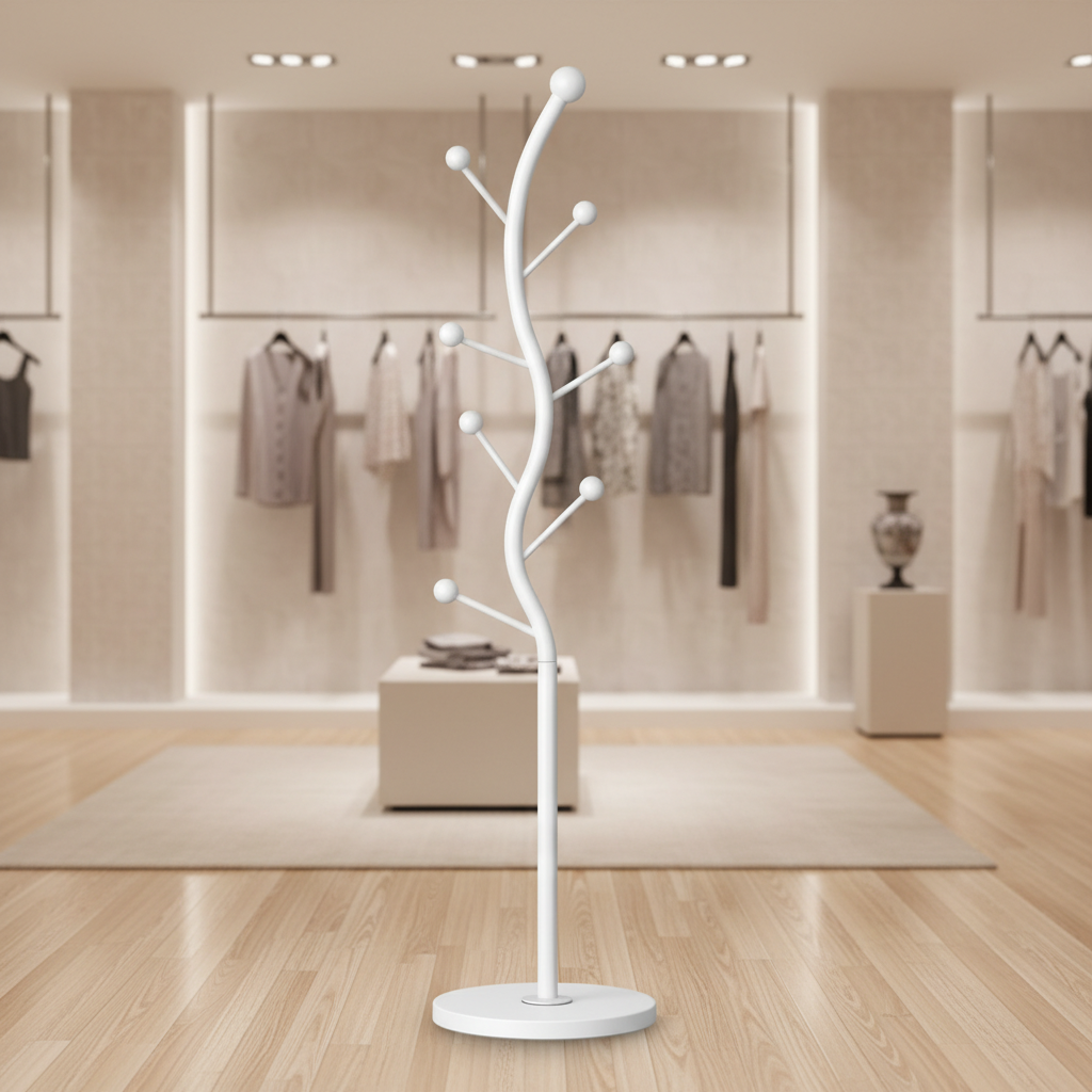 علاقة ملابس مودرن أنيقة باللون الأبيض - 1007-WHITE (H-1810)MM
