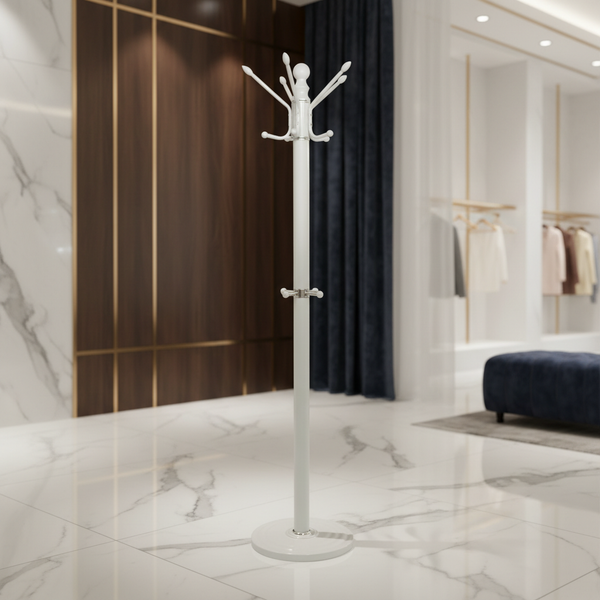 حامل معاطف وقبعات عصري باللون الأبيض - 6002