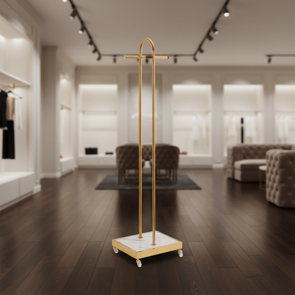 علاقة ملابس فاخرة بإطار ذهبي وقاعدة رخامية - OSH-2334 (GOLD)