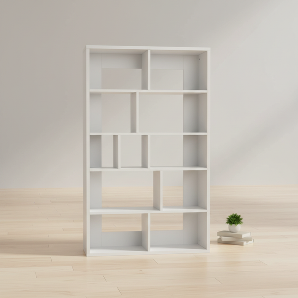 مكتبة كتب خشبية عصرية باللون الأبيض - BS01 WHITE