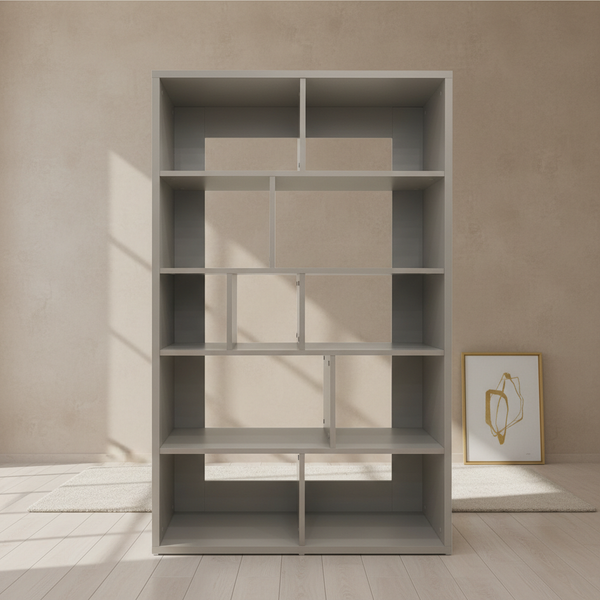 خزانة كتب ورفوف عرض دافني موديل BS01 DAFNE - لون رمادي عصري -