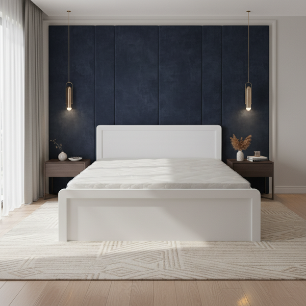 سرير مودرن أبيض مقاس 180x200 سم بتصميم عصري - 1801