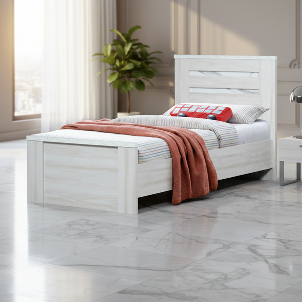 سرير مفرد مودرن BDM 8090 رمادي مغبر وميلانو (90*190)
