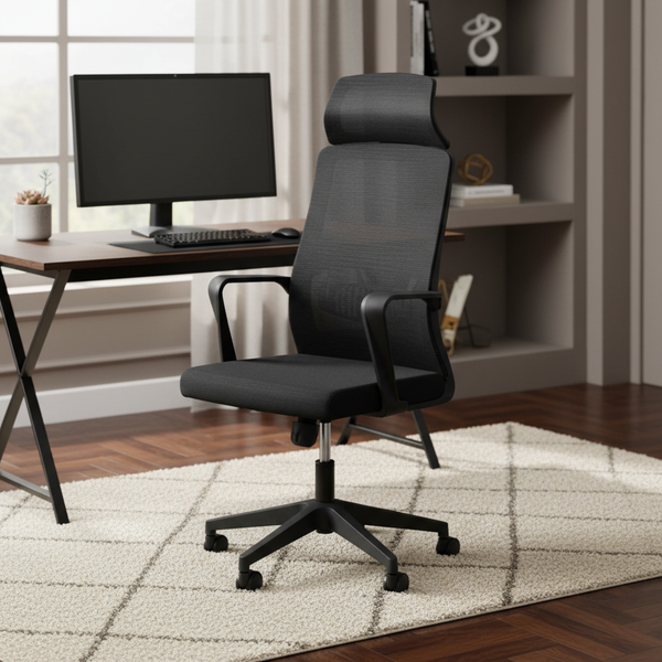 كرسي مكتب مريح بظهر شبكي وتصميم عصري  - ZM-A910 BLACK