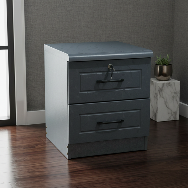 خزانة سرير جانبية عصرية باللون الفضي مع قفل - NS-9622 NEW