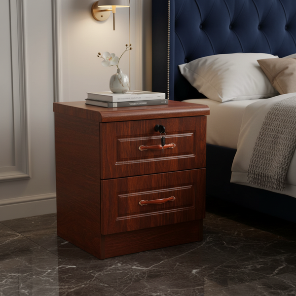 طاولة سرير جانبية خشبية فاخرة بلون الكرز - NS- 9622 CHERRY