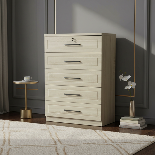 خزانة أدراج خشبية عصرية (سوليد) بـ 5 أدراج - CH-9622 -