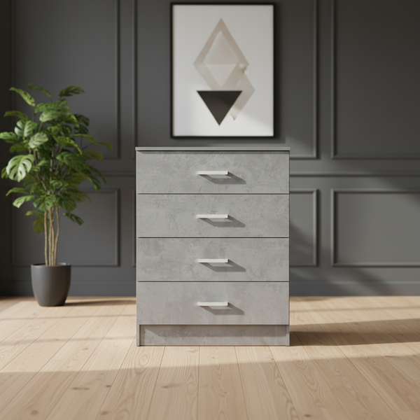 خزانة أدراج مودرن ديلايت بـ 4 أدراج بلون رمادي أسمنتي - CD-274