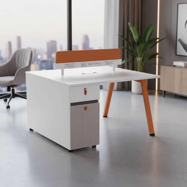 مكتب عمل مزدوج لشخصين بتصميم عصري وألوان مميزة موديل F662-2 - التصفية الشاملة