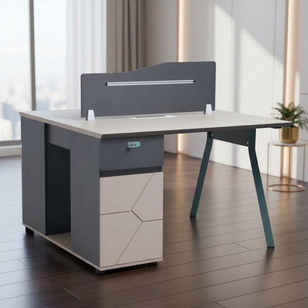مكتب عمل مزدوج لشخصين بتصميم عصري - F011-2 - التصفية الشاملة