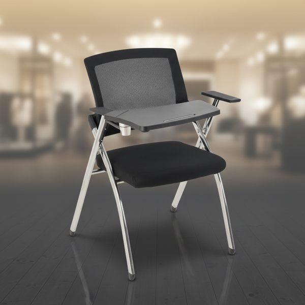 كرسي تدريب ومحاضرات قابل للطي مع طاولة كتابة مدمجة - أسود - 558C-BLACK - التصفية الشاملة