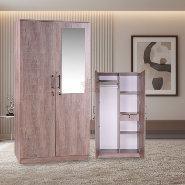 خزانة ملابس ميراندا ببابين مع مرآة - 720 (MIRANDA)