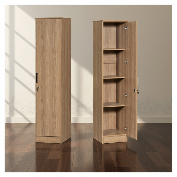 خزانة تخزين خشبية تورتونا والنت بباب واحد وقفل أمان - WM-31