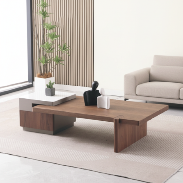 طاولة قهوة خشبية مودرن بتصميم عصري وأنيق - WT-02# (1+1)