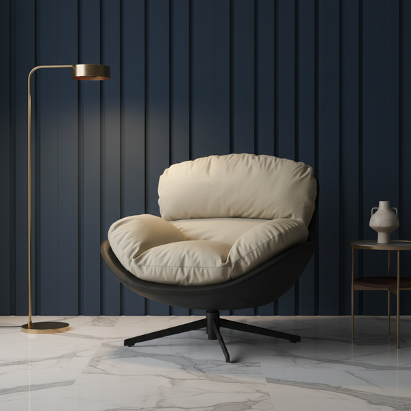 كرسي استرخاء دوار عصري بلون بيج مريح - 9024#