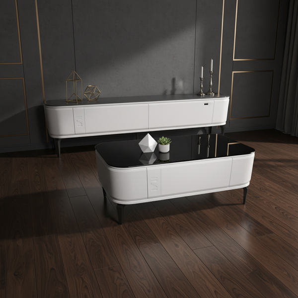 طقم طاولة تلفزيون وطاولة قهوة عصري بتصميم راقي - TV708 & 708