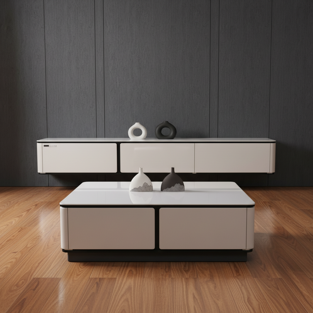 طقم طاولة تلفزيون وطاولة قهوة مودرن بتصميم أنيق - TV905 / 905